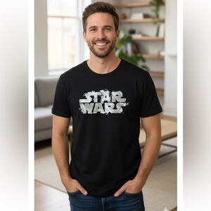 Star Wars Black and White Logo T-Shirt Size L